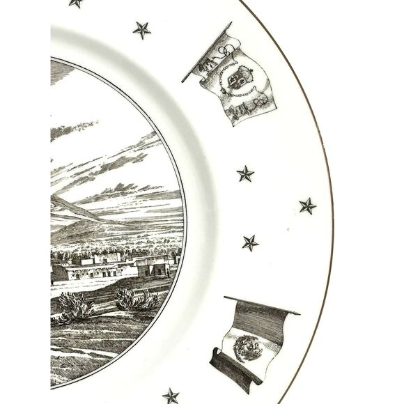 Texas Wedgwood Neiman Marcus Views of Old Texas El Paso Retired Dinner Plate - Picture 4 of 8